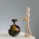 Vintage Verzolini ceramic vase with colourful decoration, Italy, 1970s.