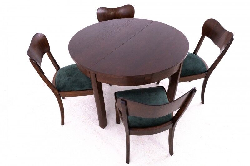 Art Deco table set, Poland, 1930s. After renovation.