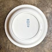 Shallow round plate St Amand in blue ironstone