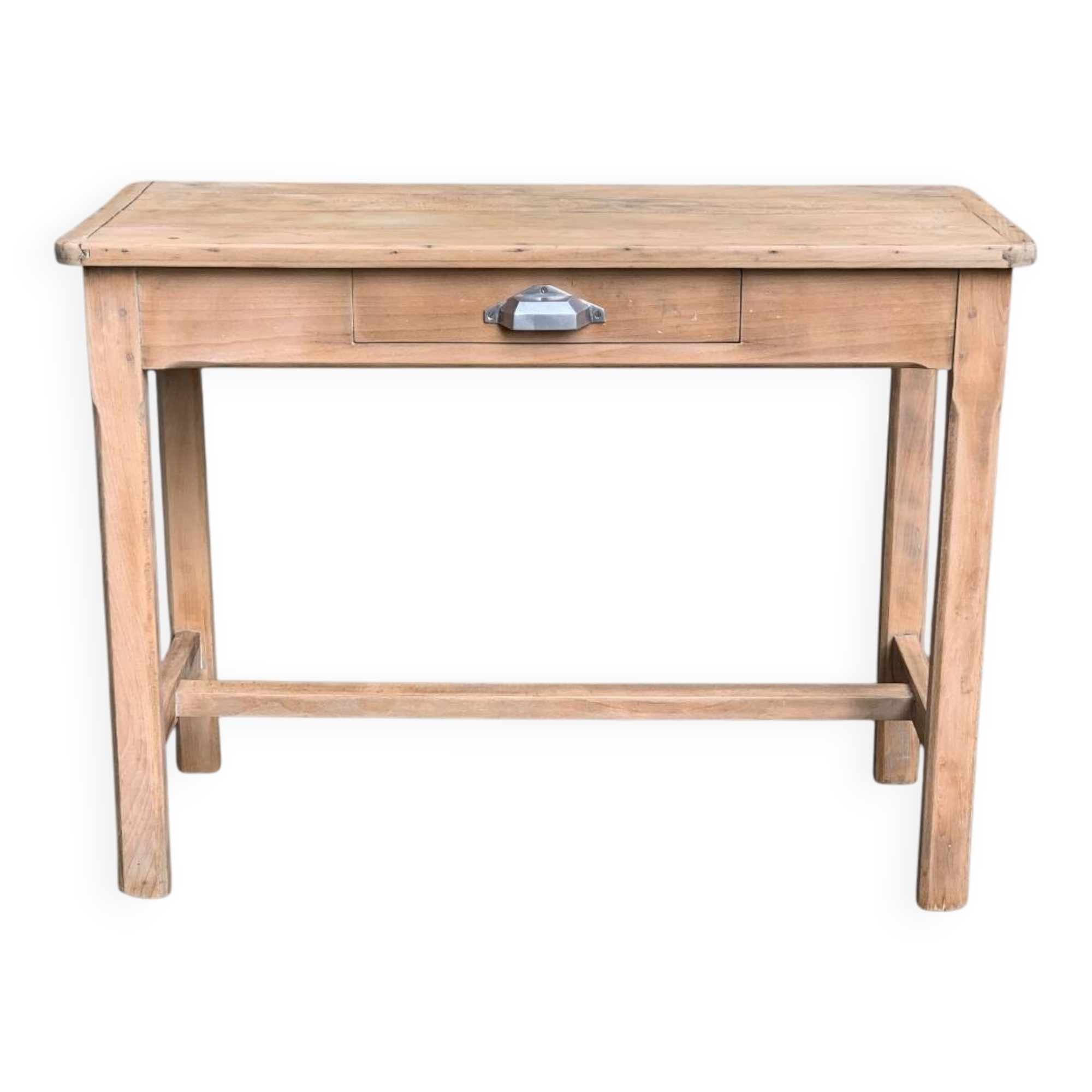 Art Deco farmhouse table in raw wood
