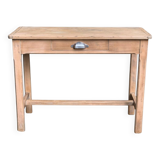 Art Deco farmhouse table in raw wood