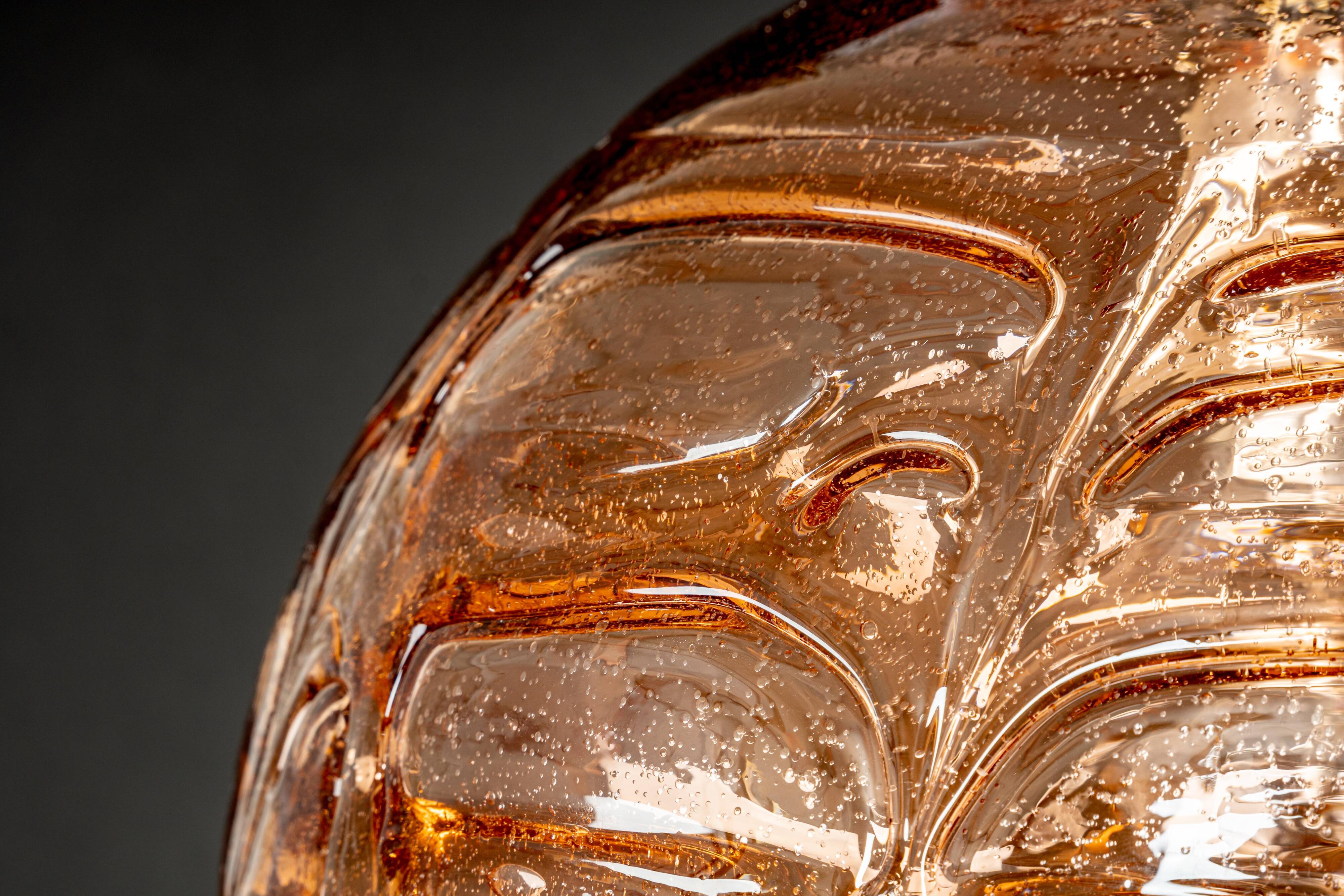 Murano Glass Pink Pendant Light by Doria, Germany, 1970s