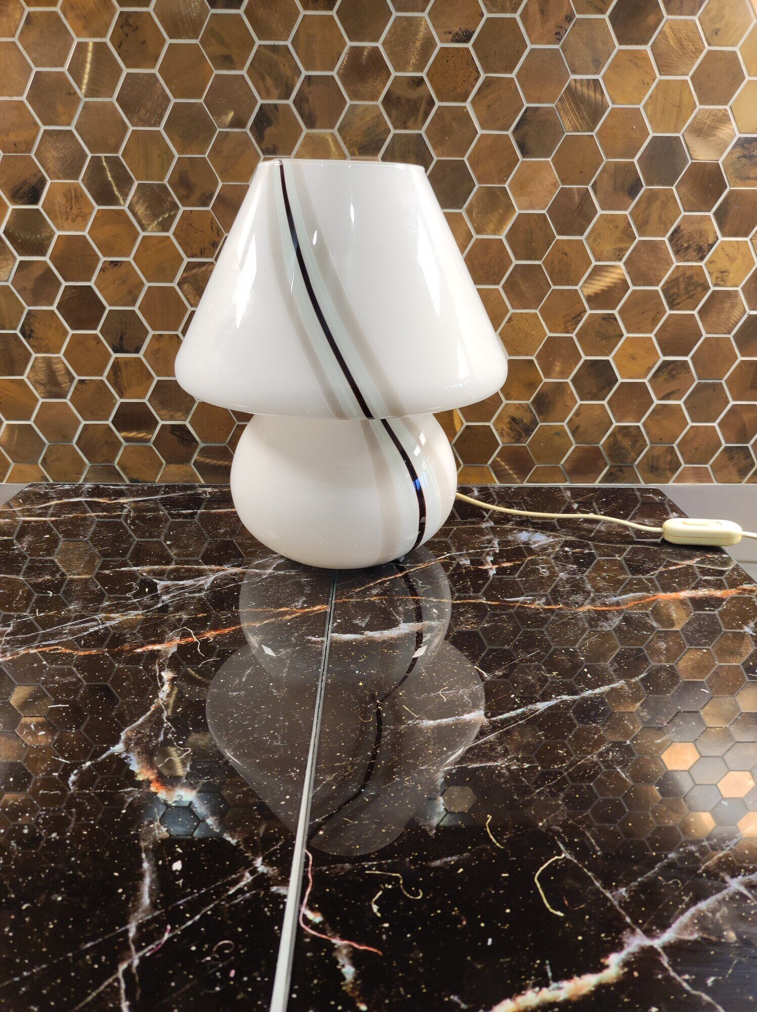 Paolo Venini mushroom desk lamp murano glass 1960 venice