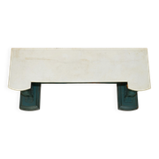 Console ancienne sculptée à la main circa 1880 avec plateau en marbre