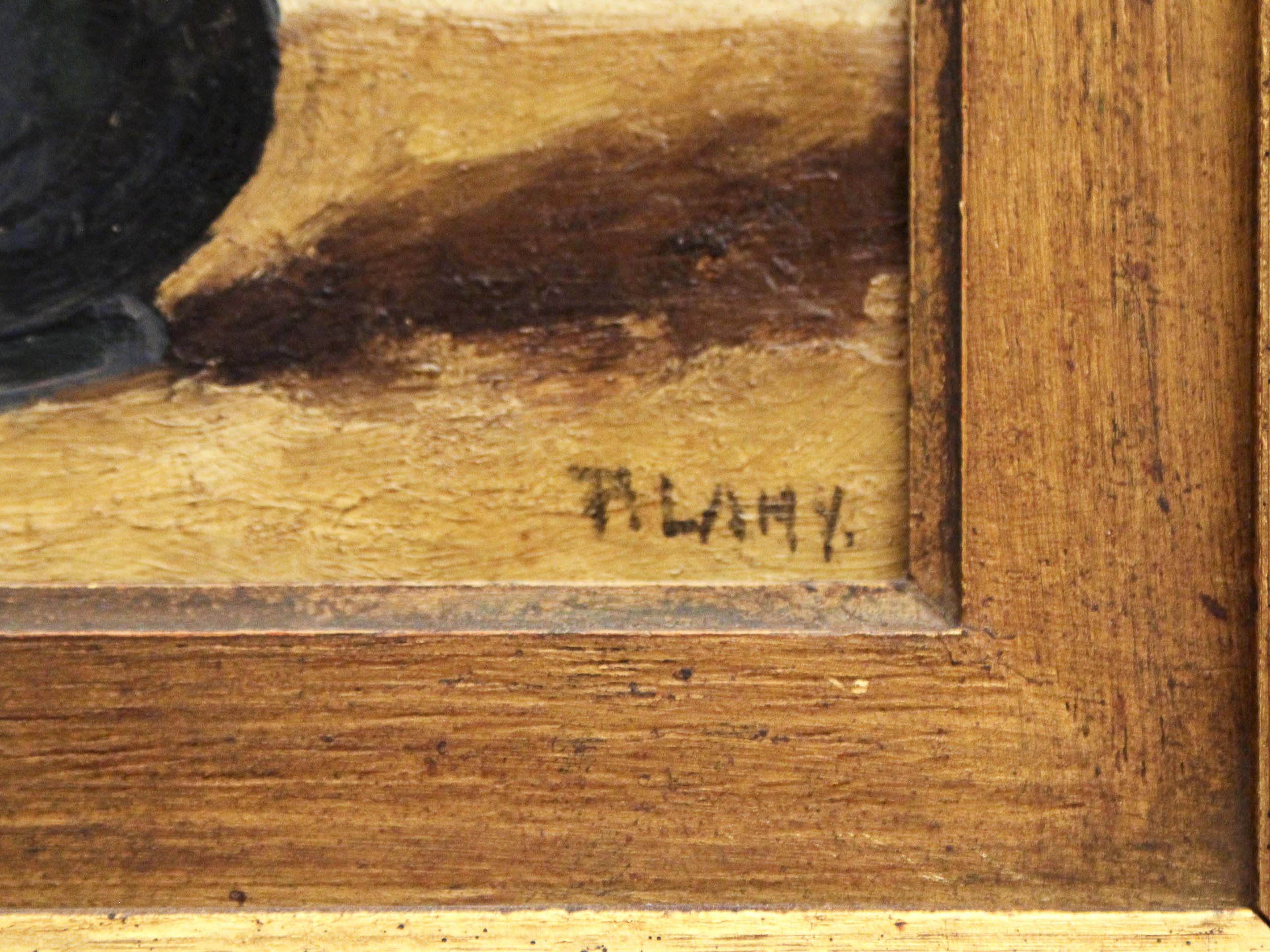 Pair of oils on panel Bouquets of flowers P. Lamy