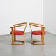 Pair of beech armchairs by Isamu Kenmochi, Japan circa 1965