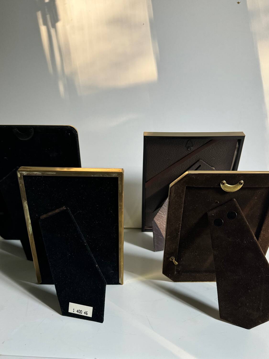 Set of 4 antique brass frames