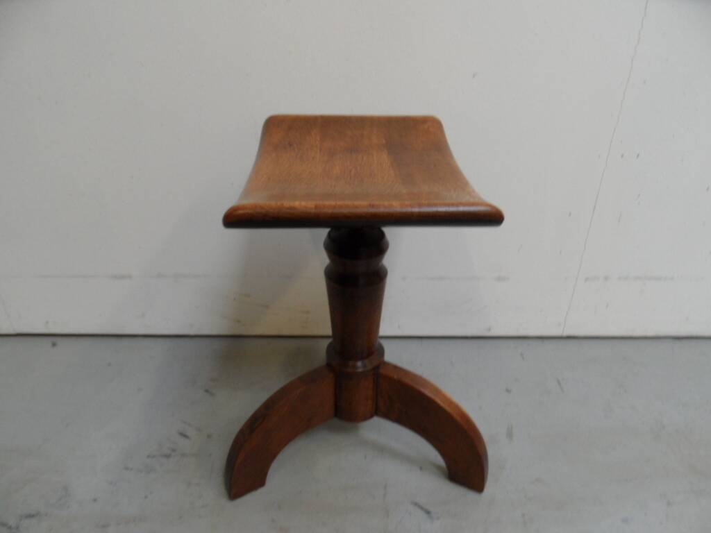 Tabouret de piano vintage en chêne des années 1930