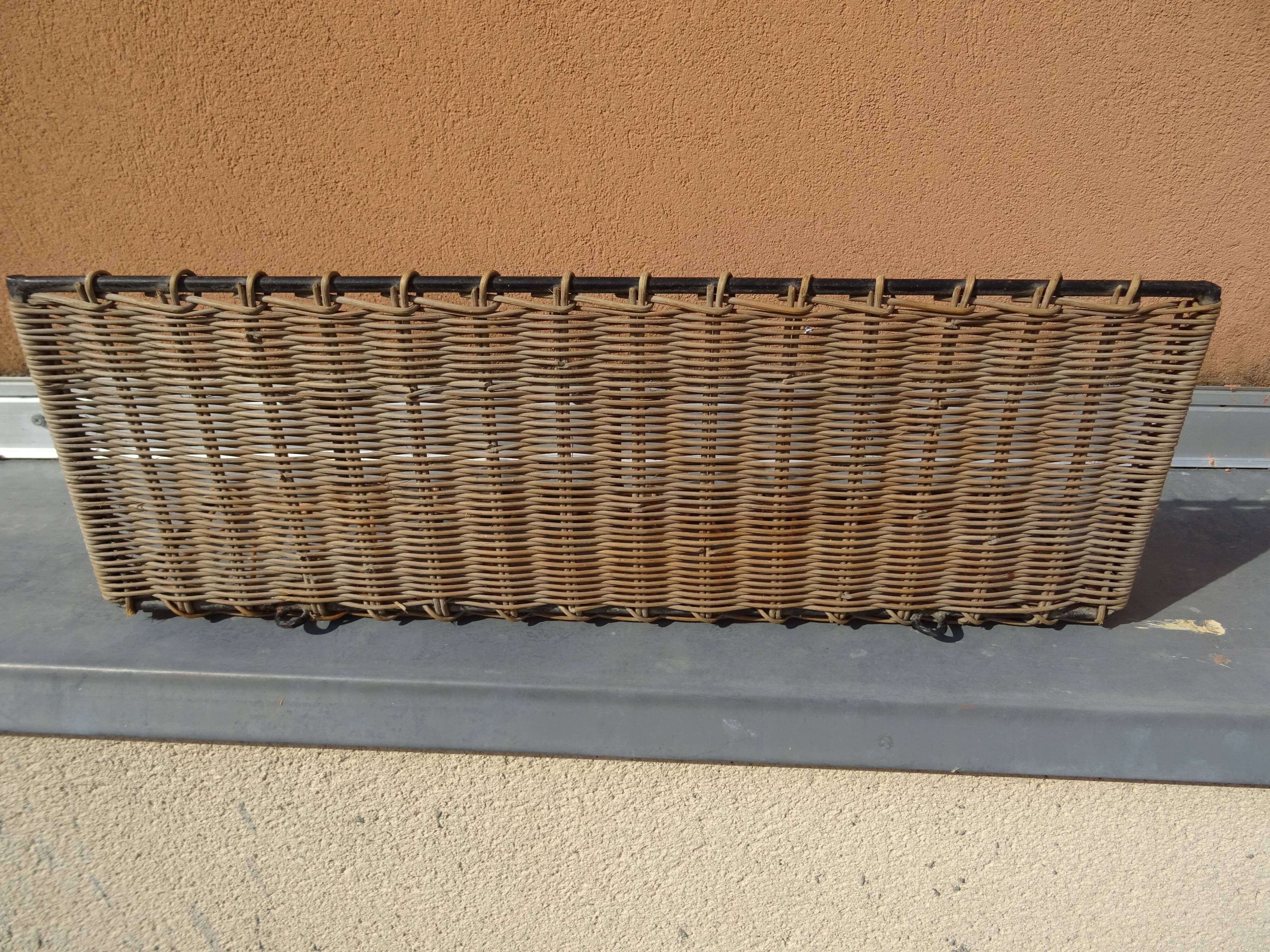 Ferotin coat rack in wicker and metal from the 60s vintage