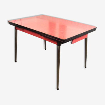 Table formica rouge 1960 vintage