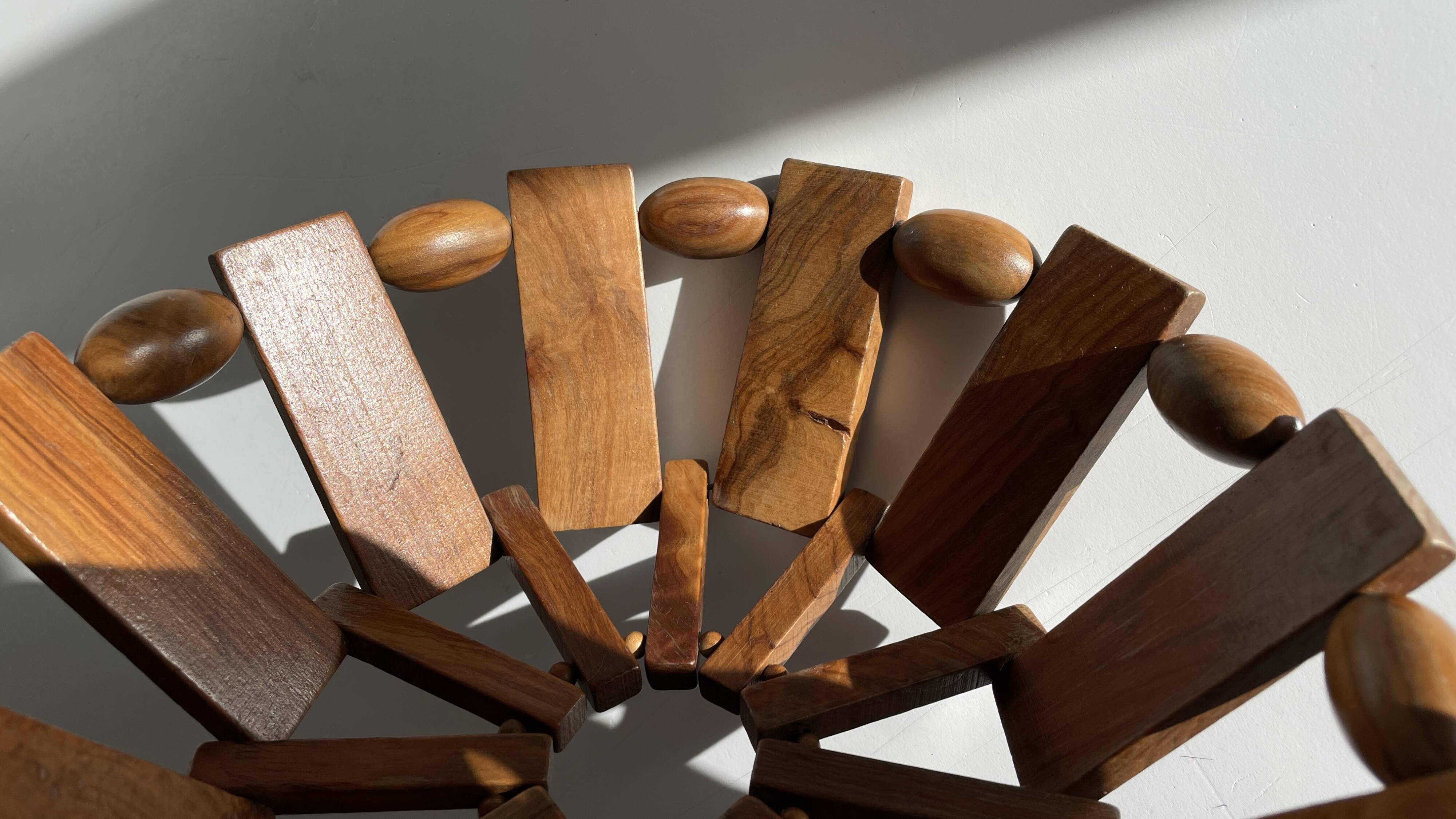 Vintage turned wooden table basket