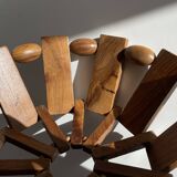 Vintage turned wooden table basket