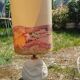 Vintage antique lamp with a stone base.