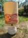 Vintage antique lamp with a stone base.