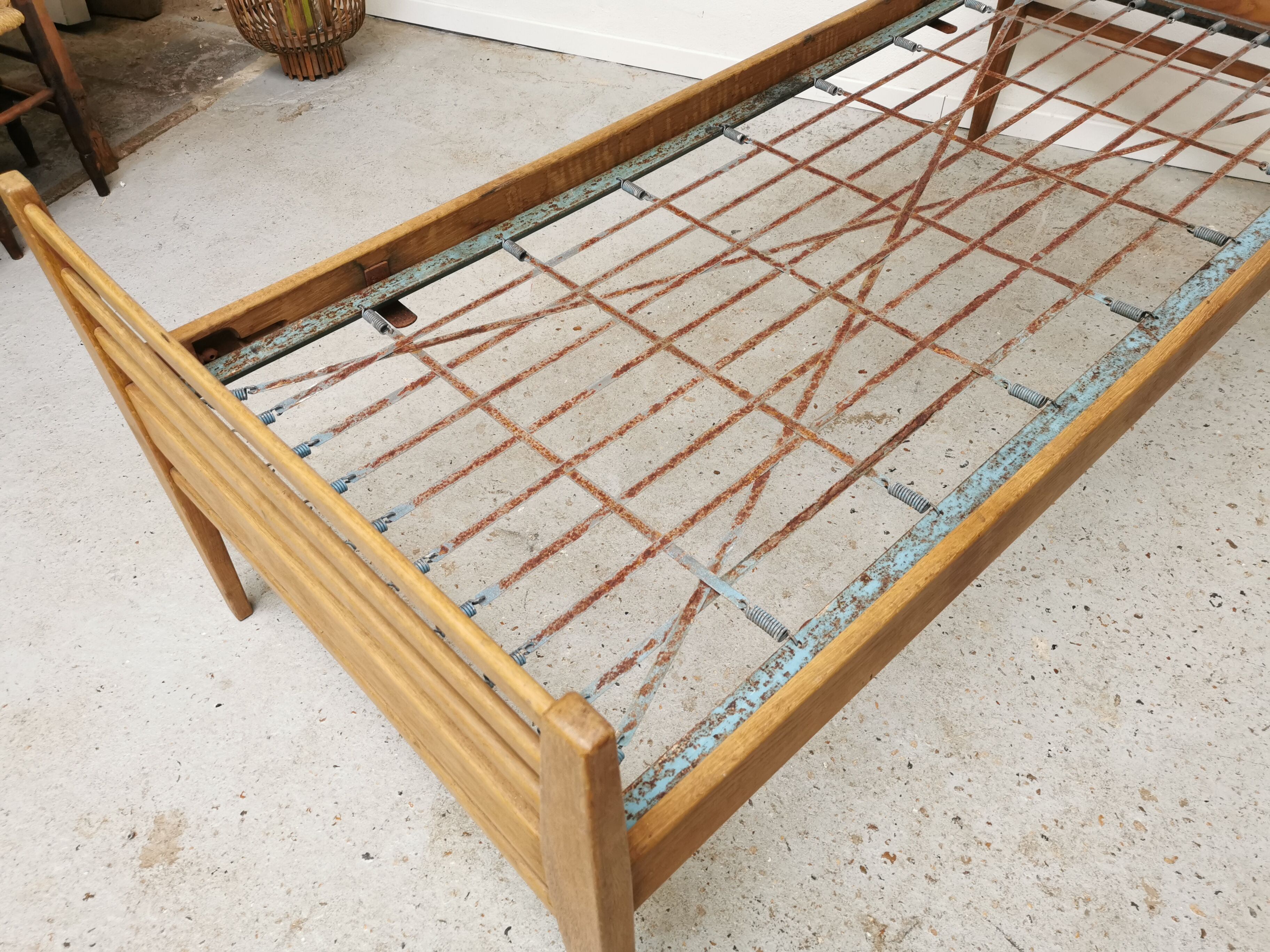 Pair of vintage beds Marcel Gascoin 1950