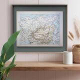 Russian and Chinese Empires, period map, 1887, Authentic.