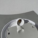 White glass and stainless steel ceiling light