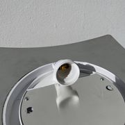 Applique plafonnier en verre blanc et inox