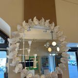 Murano mirror, white butterflies