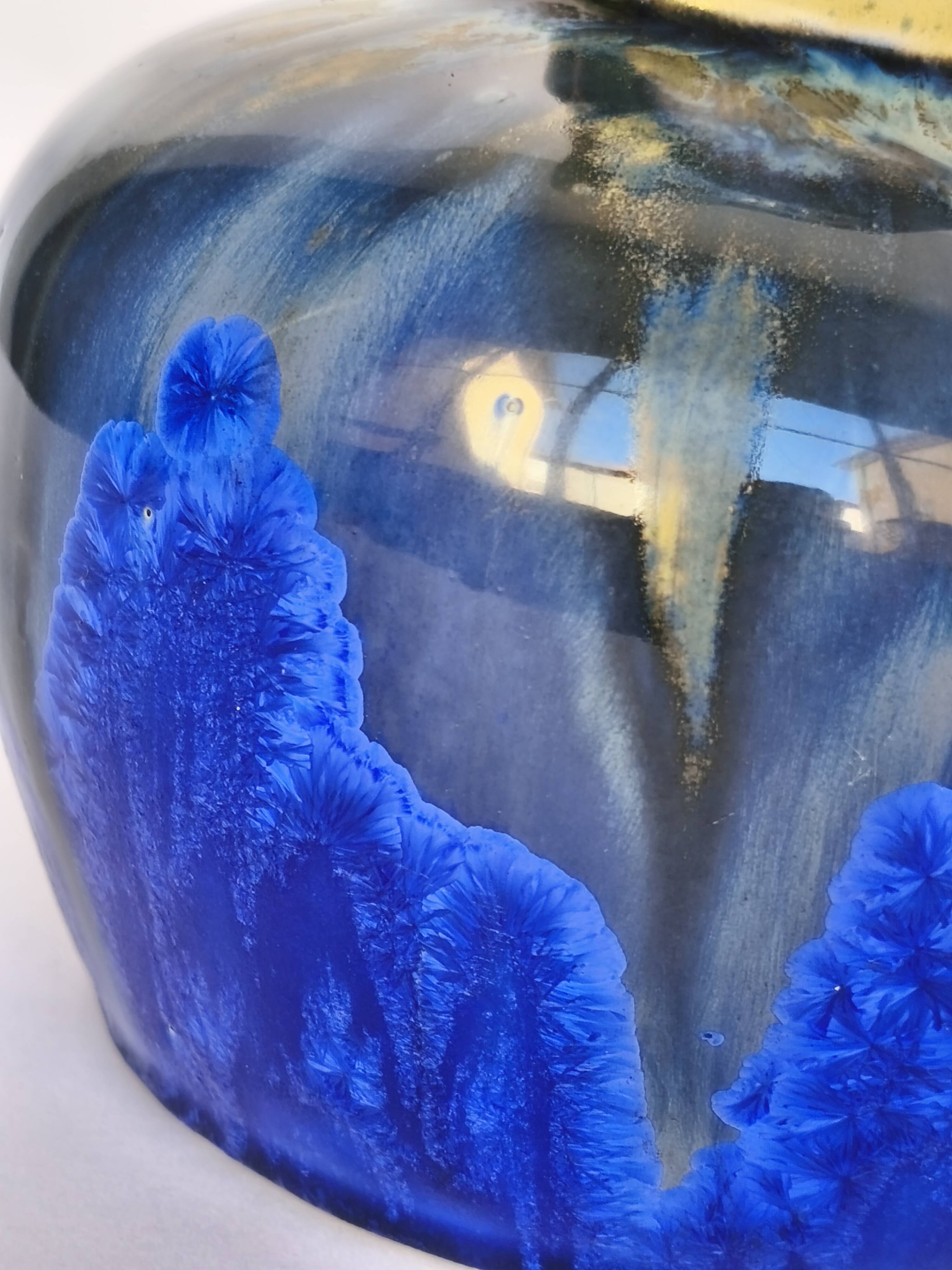 Ceramic Vase Gilbert Métainier (?) Iridescent Blue