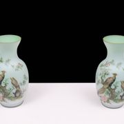 Norleans - Made in Italy - Opaline Glass Hand Painted Vases