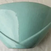 Turquoise ceramic vase