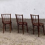 Série de 6 chaises bistrot troquet parisien 1950