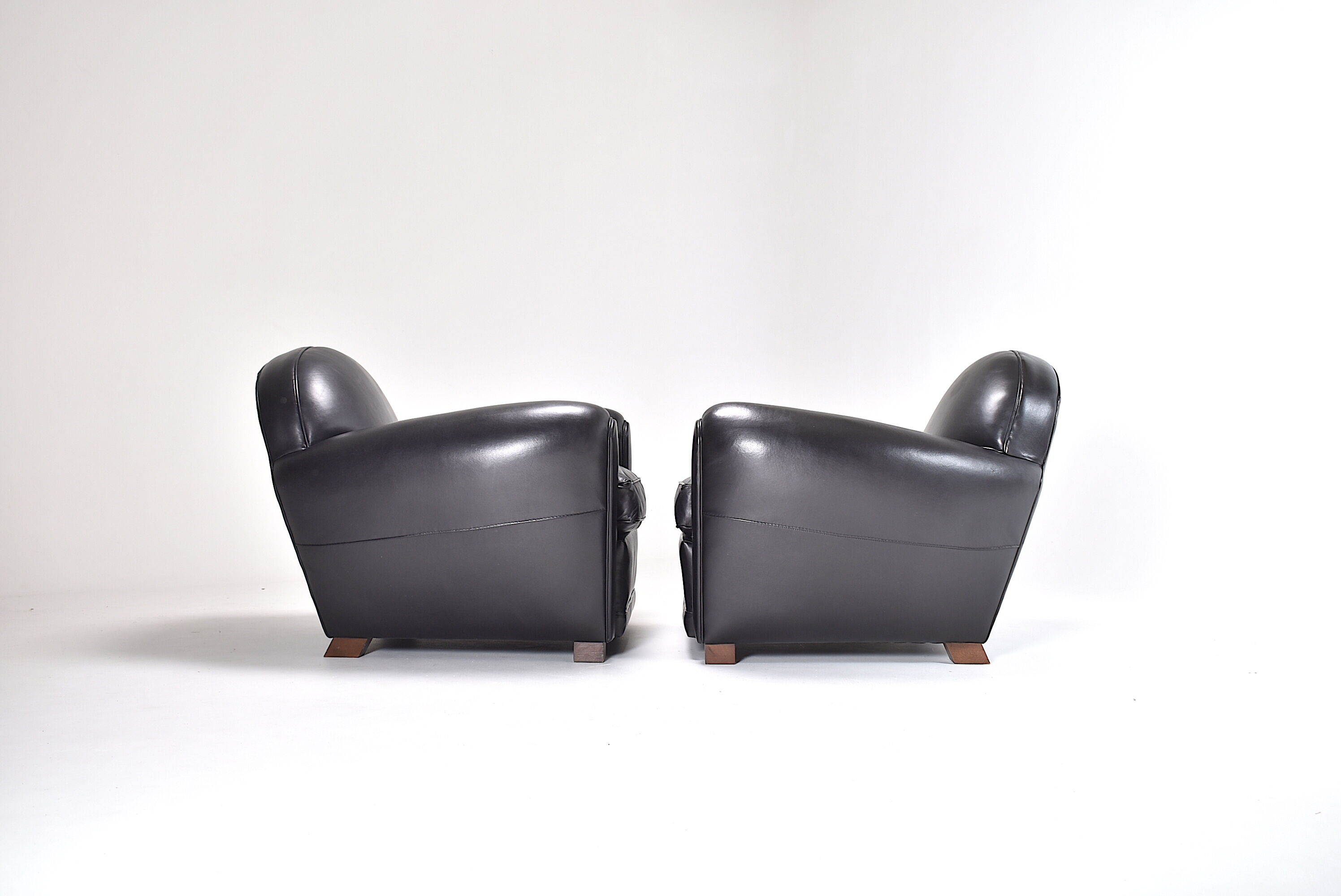 Pair of leather club chairs