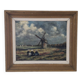 Ancien tableau HP paysage breton signé