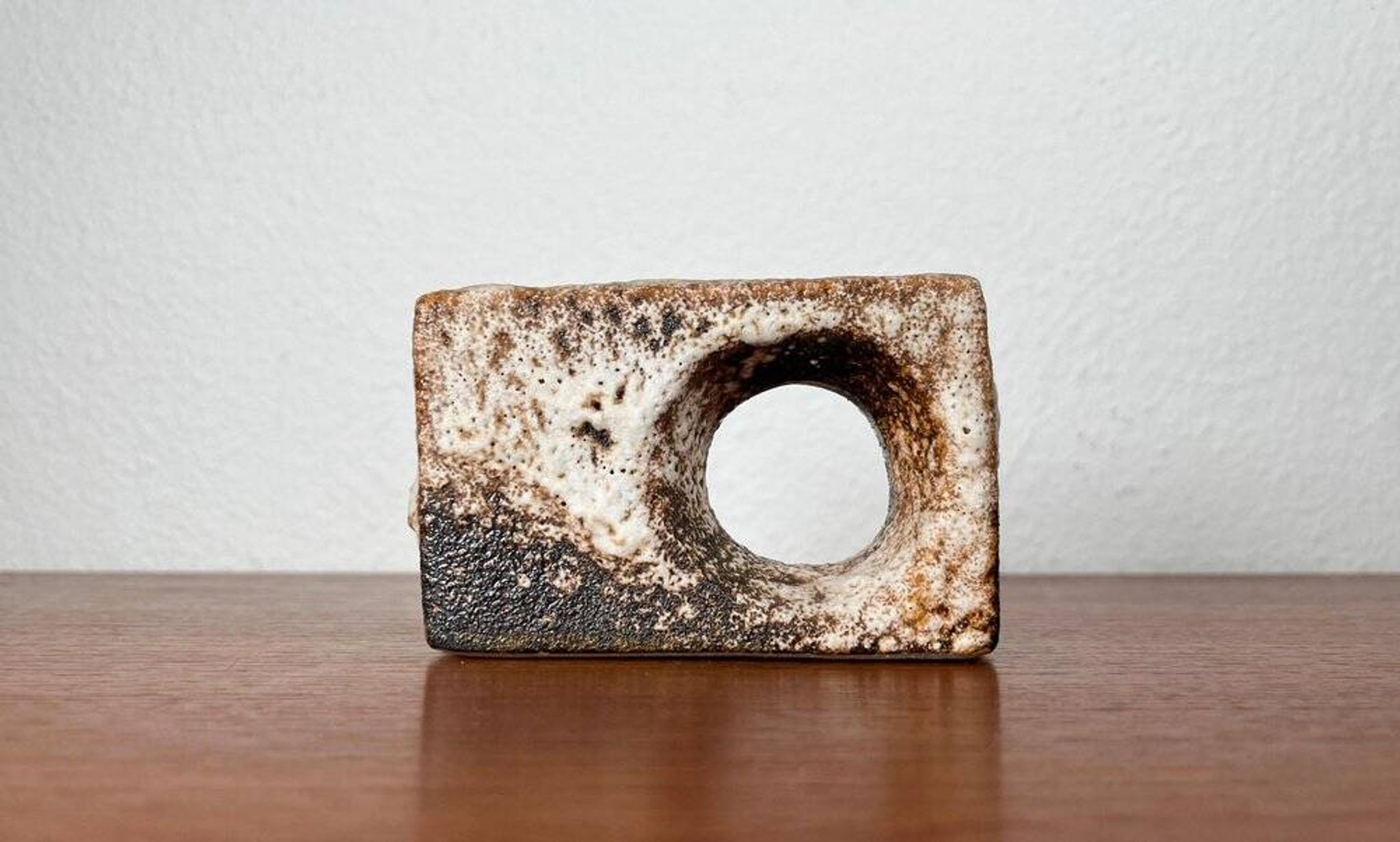 Brutalist Fat Lava vase from the mid-century by Van Woerden for Vest Keramik, 1960s.