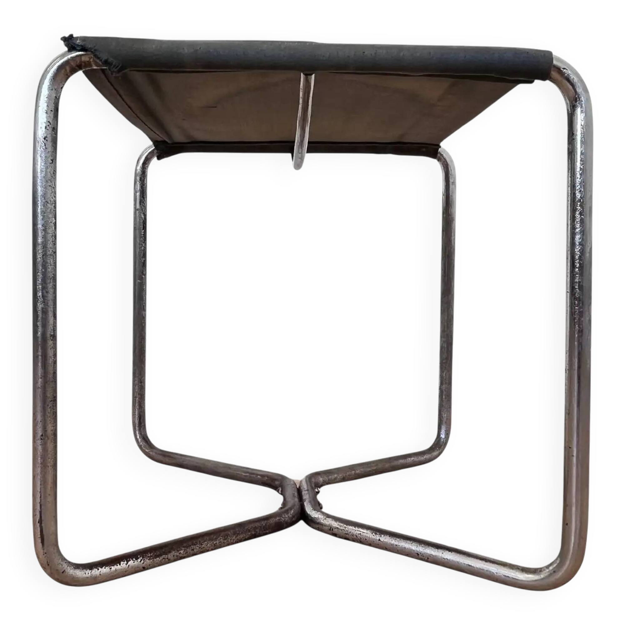 Chrome Bauhaus stool Thonet B8 by Marcel Breuer, 1930 'Eisengarn'