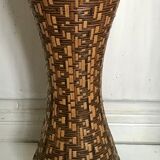 Diabolo vase in braided rattan 40cm