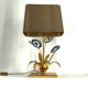 Lampe de table en agate vintage en laiton, années 1970