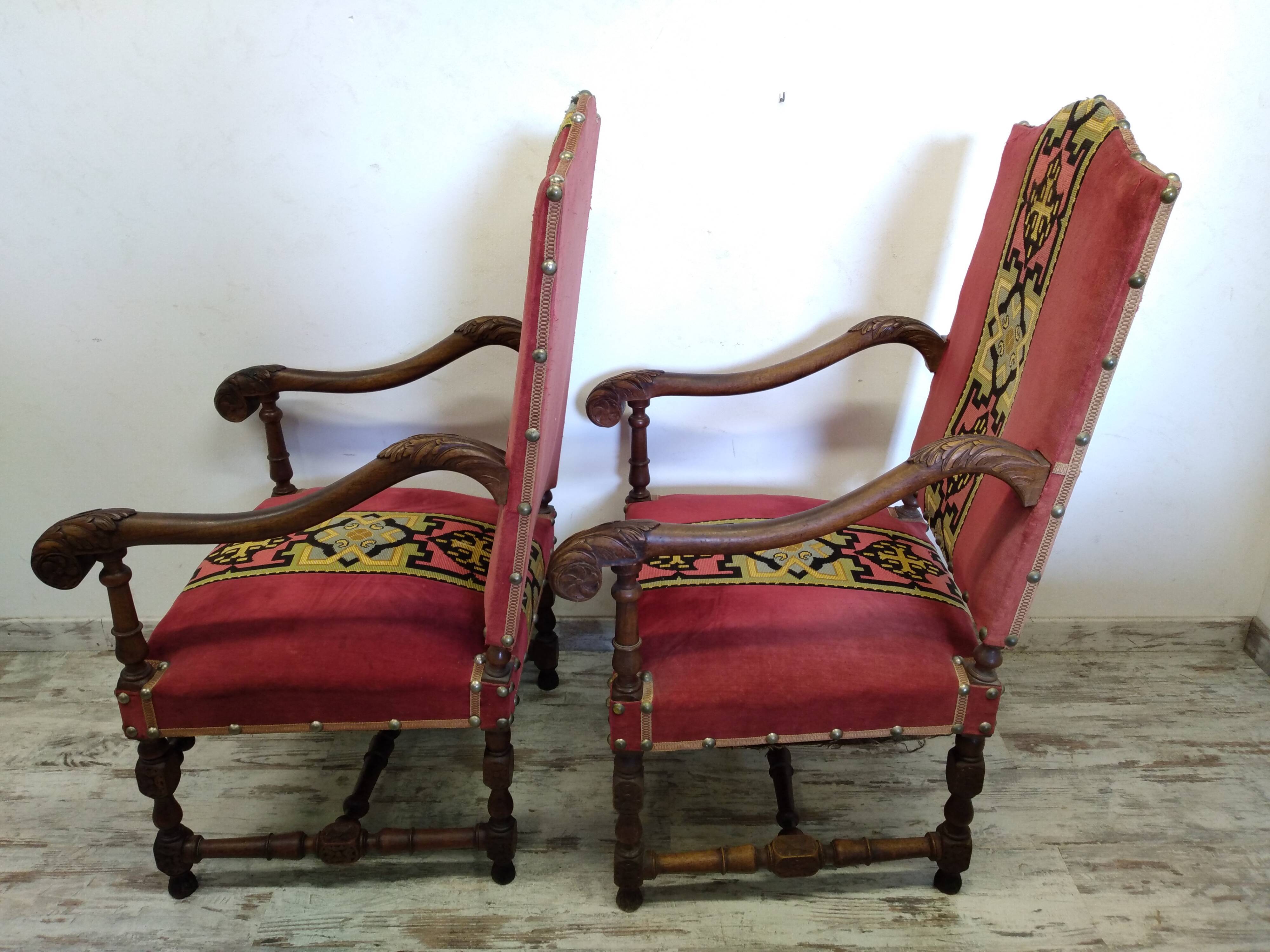 Old Louis XIII armchairs