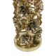 Mid-century modern Italian table lamps with hand-sculpted brass, floral pattern.