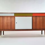 Tricolor sideboard with retro tile insert, circa 1960