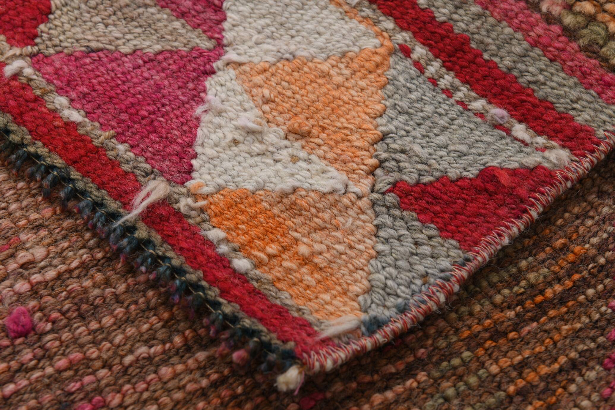 3x10 Red Pink Oriental Vintage Runner Rug, 95x317Cm