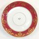 Pair of lunch cup and subcup in porcelain limoges red headband