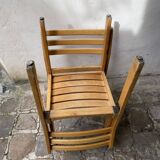 Series of 6 XXth chairs in varnished oak