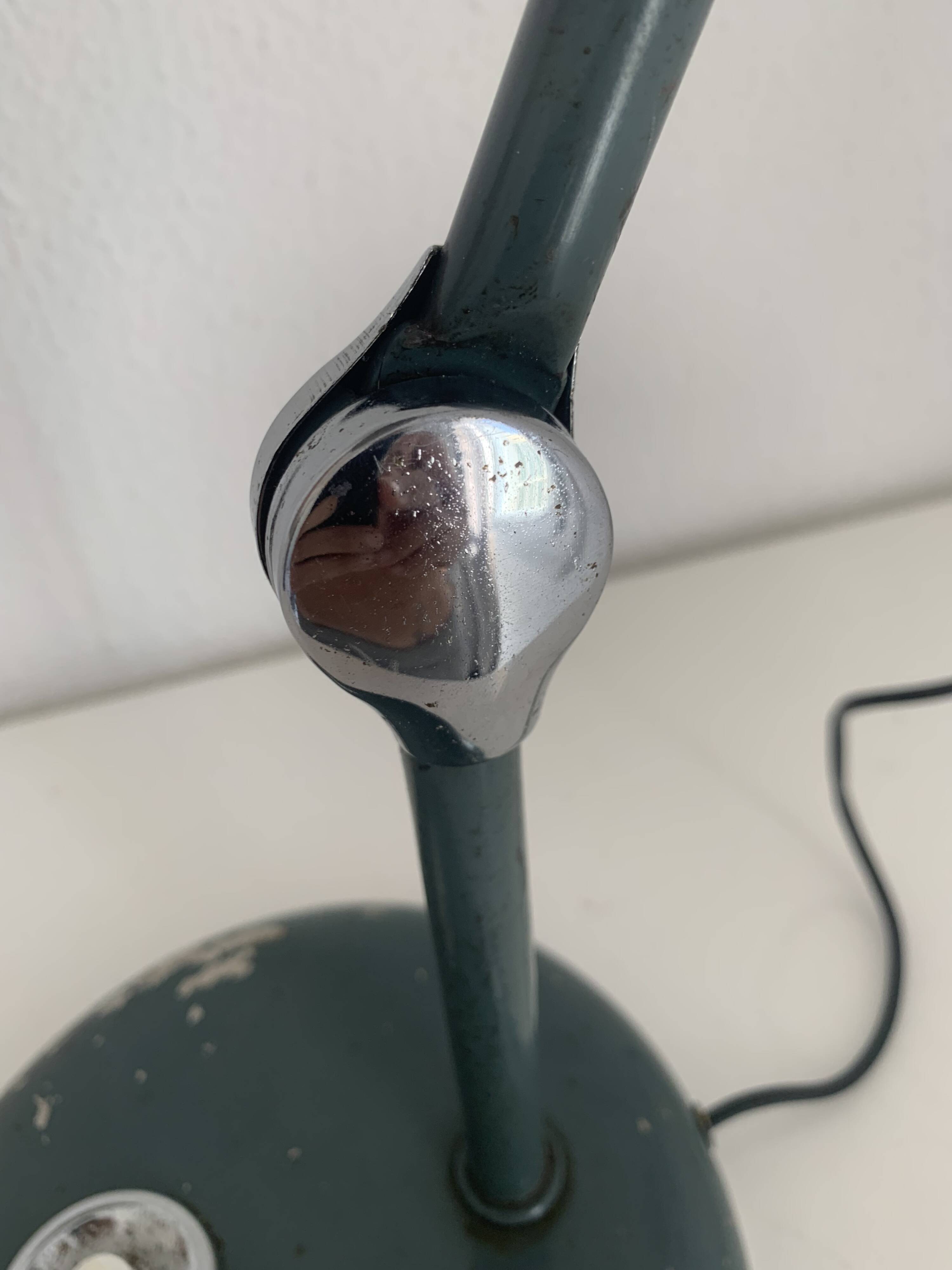 Lampe vintage 1950 Jumo GS1 vert viride de bureau - 55 cm