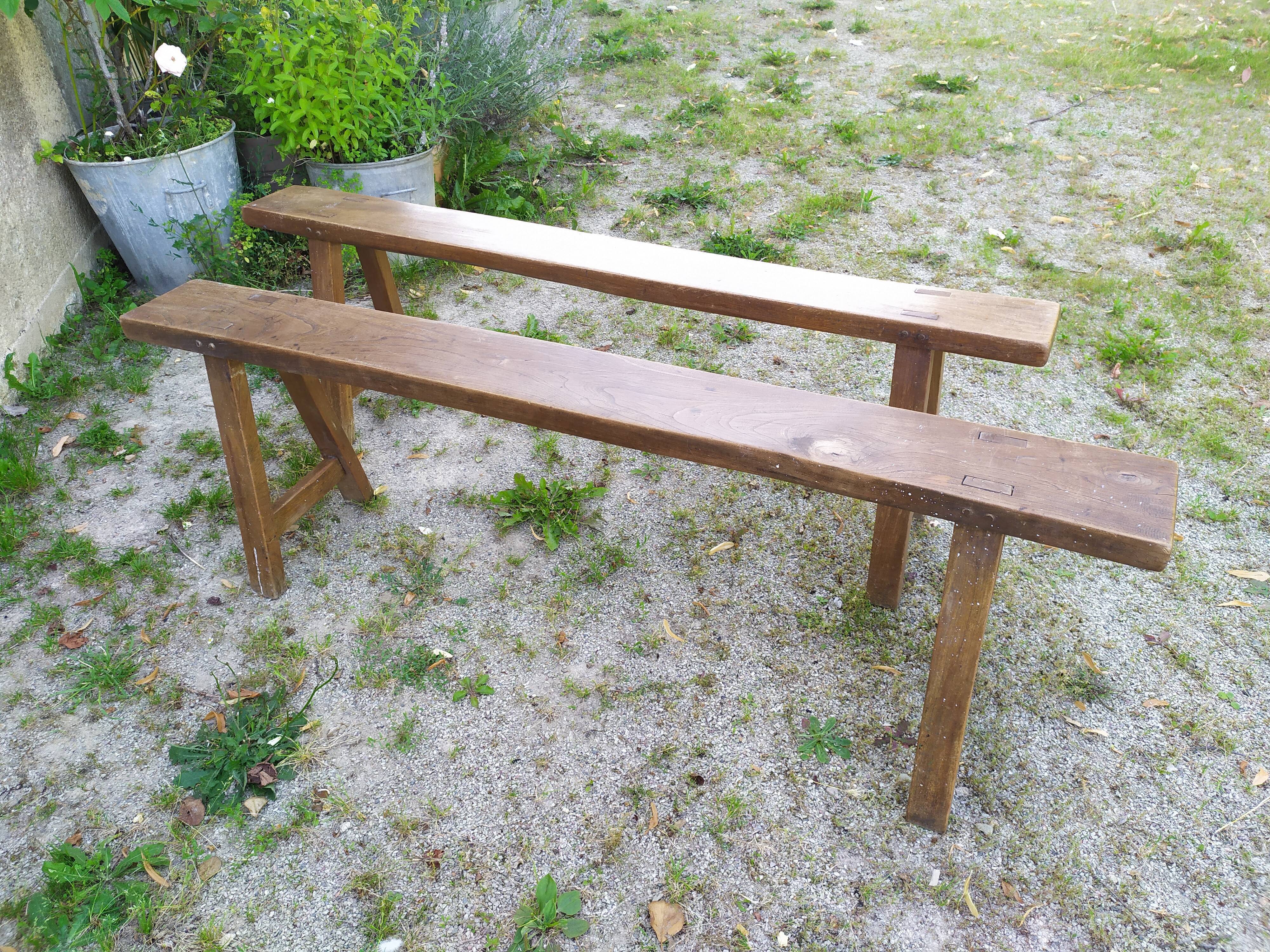 Pair of farm benches 150 cm