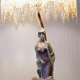 Lamp art deco biscuit and brass