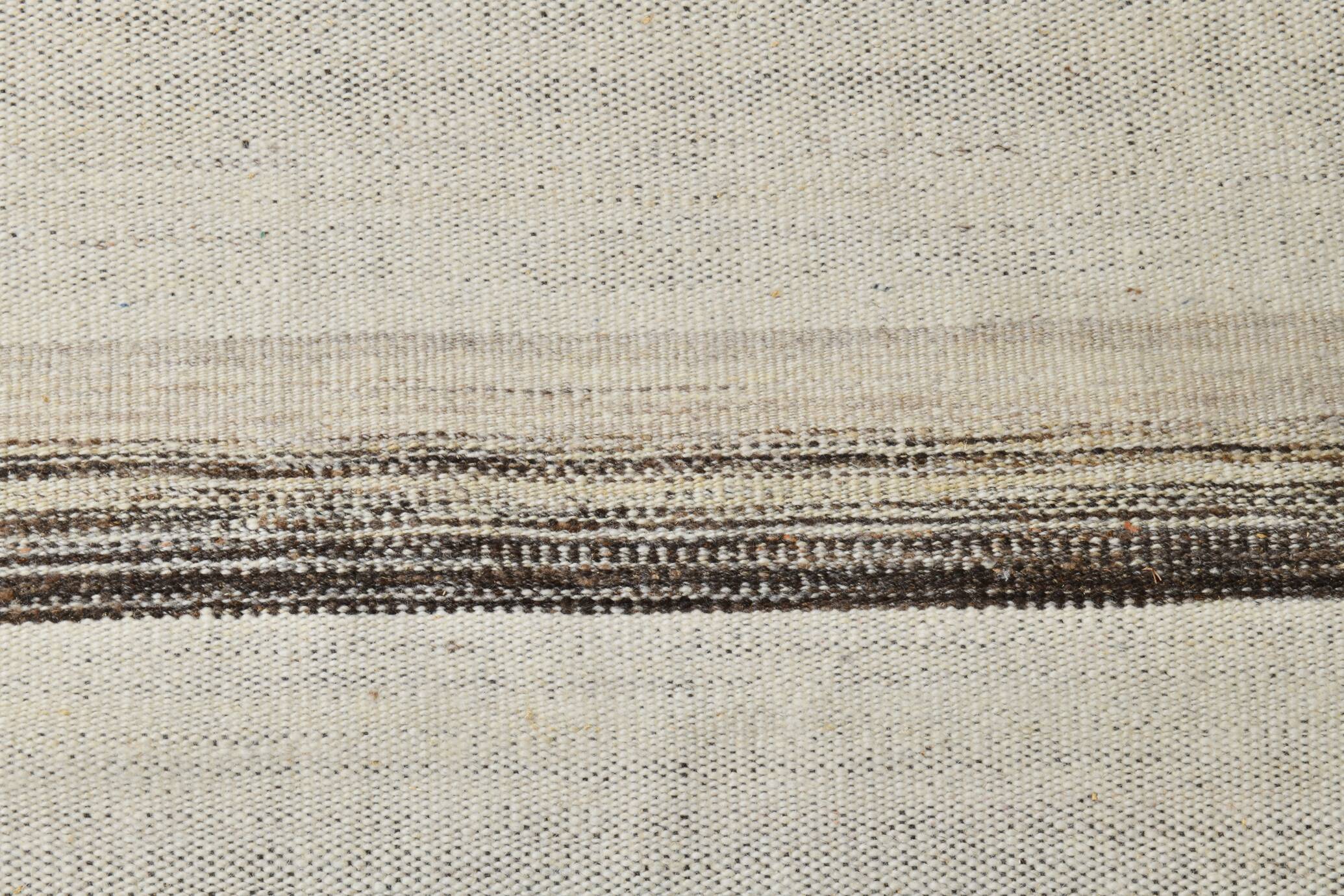 6x10 Brown&Beige Turkish Wool Kilim Rug,Handmade Vintage Rug,191x297Cm