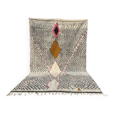 Magnifique tapis berbère en laine naturelle tissé main traditionnelle