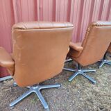 4 fauteuisl cuir design 70's Sitag