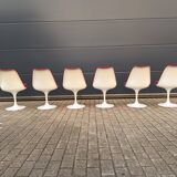 6 original vintage Knoll Tulip chairs by Eero Saarinen