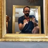 Mirror 113x59 19th century Louis-Philippe gold leaf gilding