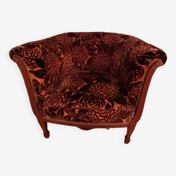 ArtDéco bergere armchair 1930 luxury velvet fabric