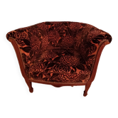fauteuil bergere ArtDéco 1930 tissu de luxe velours
