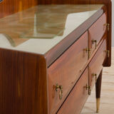 Mid century Italian credenza sideboard in walnut, 1950